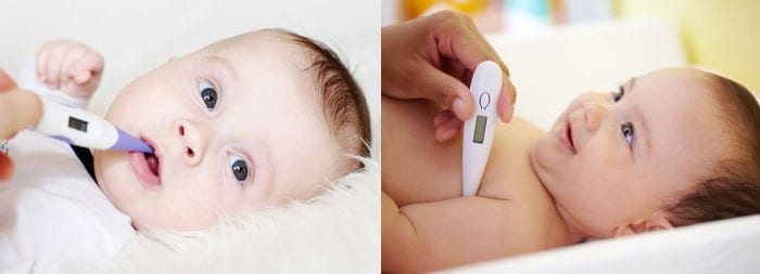 Измерение температуры новорожденного