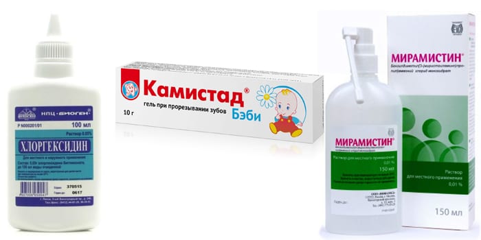 мирамистин, Камистад и Хлоргексидин